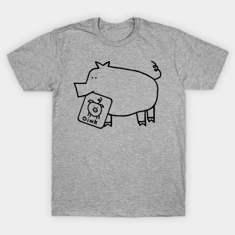 Cute Animals Pig Self Portrait Outline Tshirt Unisex